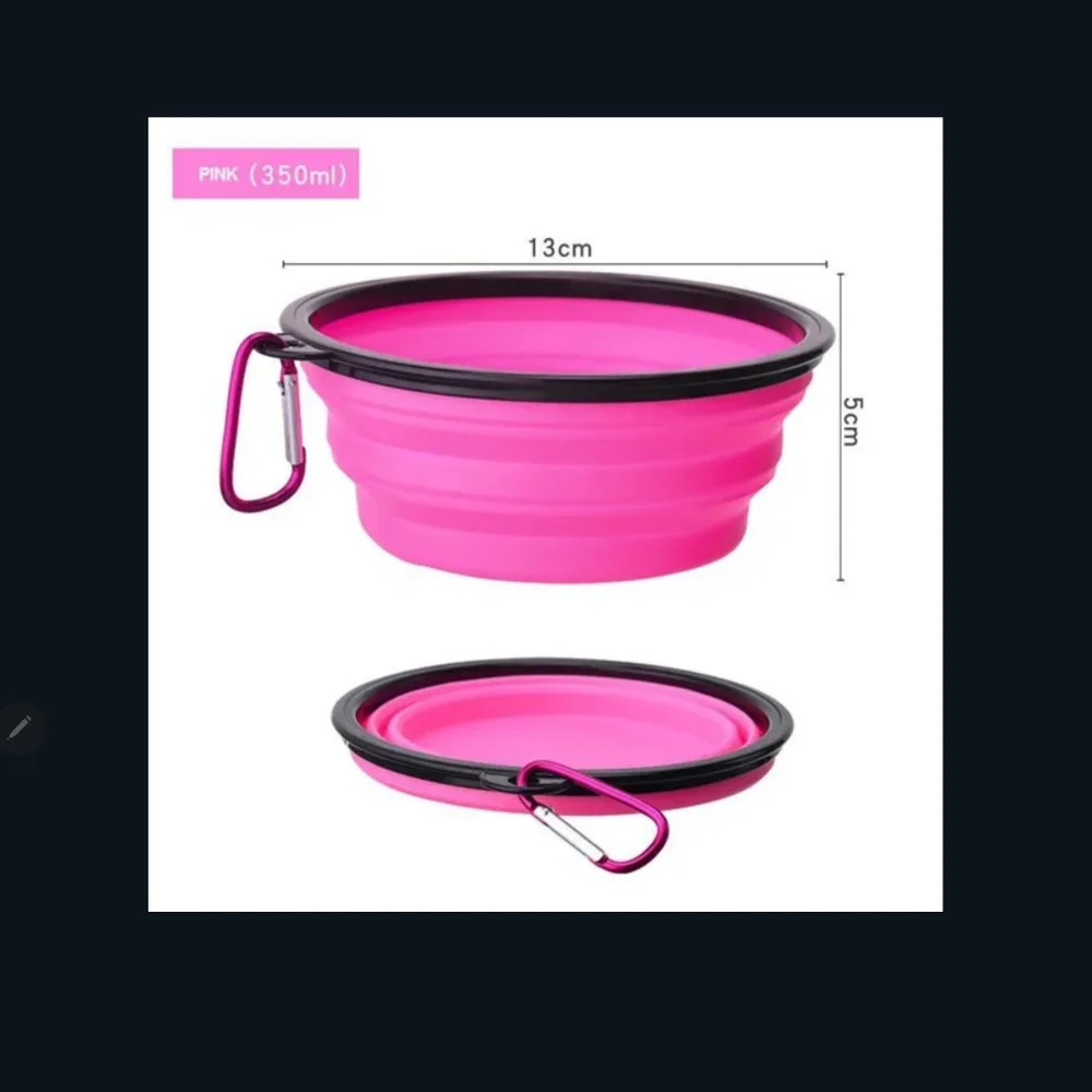 NIP Collapsible Silicone Pet Bowl Pink